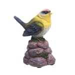 Dekorationsfigur med sensor - Sjungande fågel Gul 10 cm
