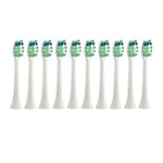 Sonic elektrisk tandbørste udskiftningsbørstehoveder, støvsuger bløde DuPont-børster, ingen metal design, 5Sorte5Hvide