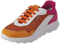 Geox Femme D Spherica D Sneakers, Orange/Fuchsia, 35 EU