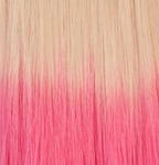 #60TLightPink Blond & Rosa - Classic Dip Dye äkta löshår remy clip-on