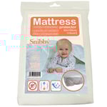 Snibbs - Alèse Lit Bébé 60x120-100% Imperméable et Respirante - Confort Coton Doux - Installation Facile avec Sangles d'angle - Lavable à 60°C, Blanc, 60 x 120 cm, Coton