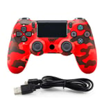 HALASHAO PS4 Controller, wireless game controller for wireless PC/PS4/Steam game controller, playstation 4 games,Red Camouflage