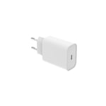Chargeur secteur 1 Port USB-C : 5V/3A, 9V/3A, 12V/3A, 15V/3A, 20V/2.25A, 45W, Power Delivery 3.0, coloris blanc - Format sachet - Neuf