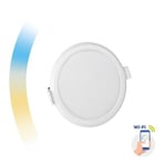 12W Smart Home LED downlight - Tuya/Smart Life, Google Home och app, hål: Ø15,5 cm, Mål: Ø16,2 cm, 230V - Dimbar : Via Smart Home, Kulör : CCT (Varm till Kall Vit)