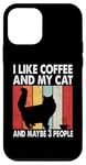 J'aime le café et mon chat peut-être 3 personnes chat persan Coque pour iPhone 12 mini