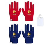 2-Pairs Pokemon Pikachu  Gloves Lasten Lapaset One Size Blue & Red