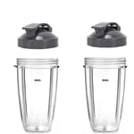 2 Pack 32OZ Cup Replacement with Flip Top to-Go Lid for Nutribullet,Clear Cups Mugs Replacement Part Juicer Accessories for NUTRIBULLET Nutri Bullet 900W 600W Blender Juicer (32oz) (32OZ)