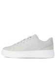 Care of by PUMA Leather Platform Court Low-Top Sneakers, Grey (Gray-Peach Bud), 7.5 UK