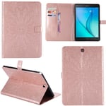 Ooboom® Samsung Galaxy Tab A 9.7 Case Sunflower Pattern PU Leather Flip Smart Cover Wallet with Kickstand Card Holder for Samsung Galaxy Tab A 9.7 - Rose Gold
