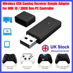 Wireless USB Gaming Receiver Dongle Adapter For WIN 10 / XBOX One PC Controller