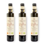 Terre Rosse - Italian Organic Extra Virgin Olive Oil Cold Pressed - Monocultivar Moraiolo - Certifications DOP Umbria Colli Assisi Spoleto and Kosher/P - Olive Harvest 2021 - Package 3 Bottles 500 ml