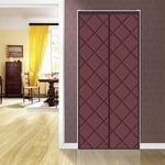Magnetic Thermal Insulated Door Curtain, Household Soundproof Front Door Curtain Thermal Folding Door Close Automaticlly, for Air Conditioner Heater Room/Kitchen -Brown-85x210CM