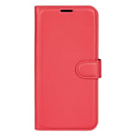 Nokia G22 Litchi Skinn Deksel m. Lommebok - Rød