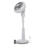 Woozoo, Ventilateur sur pied ultra puissant & silencieux, 37m², Portée 31m, Oscillation multidirectionnelle, Télécommande, Moteur DC, Salon - Woozoo STF-DC15T - Blanc