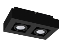 Eglo Mendoza - Wall/ceiling spot light - LED-lyspære x 2 - GU10 - total: 10 W - klasse F - varmt hvitt lys - svart