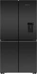 Fisher & Paykel 605L Black Glass Quad Door Refrigerator Freezer - RF605QZUVB1