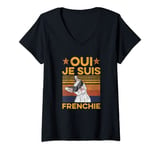 Womens Oui - je suis frenchie Quote for a French Bulldog Owner V-Neck T-Shirt