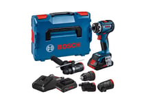 Skruvdragare/borr Bosch GSR 18V-90 FC Professional; 18 V; 2x4,0 Ah batt. + L-Boxx 136