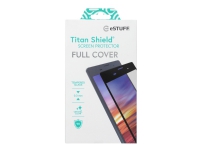 eSTUFF Titan Shield - Skärmskydd för mobiltelefon - full cover, full glue - glas - ramfärg svart - för Samsung Galaxy S20 FE, S20 FE 5G