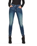 G-STAR RAW Women's Lynn Mid Skinny Ripped Edge Ankle Shorts, Blue (antic faded baum blue D08616-C296-B817), 24W / 32L