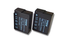 vhbw 2x Li-Ion batterie 1,0Ah (7.2V) pour appareil photo Panasonic Lumix DMC-FZ1000, FZ1000II, DMC-G5K,DMC-G6, DMC-G6KK remplace DMW-BLC-12, DMW-BLC12