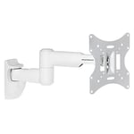 ProperAV Swing Arm TV Wall Bracket 23" 24" 28" 32" 37" 40" 42" 43" Tilt 20° VESA Max 200x200 Dual Pivot White