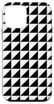 Coque pour iPhone 12 mini White Black Triangles Squares Classic 60s Symmetry Pattern