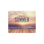 Hello Summer Over Tropical Sea in Beach Sunset Rectangle Non Slip Rubber Mousepad, Gaming Mouse Pad Mouse Mat for Office Home Woman Man Employee Boss Work