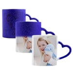 Magic Custom Photo Color Changing Coffee Mug Cup, Personalized DIY Print Ceramic Hot Heat Sensitive Cup -Add Your Photo&Text (Black Starry Sky, Normal Effect) (Blue Normal Effect)