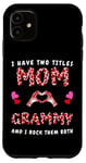 Coque pour iPhone 11 J'ai deux titres, maman et Grammy, et je les aime tous les deux