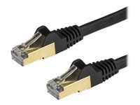 StarTech.com 1m CAT6A Ethernet Cable, 10 Gigabit Shielded Snagless RJ45 100W PoE Patch Cord, CAT 6A 10GbE STP Network Cable w/Strain Relief, Black, Fluke Tested/UL Certified Wiring/TIA - Category...