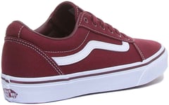 Vans Ward Canvas Youth Lace Up Canvas Trainers In Burgundy Size UK 2 - 6