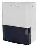 Russell Hobbs RHDH1001 10 Litre/Day Dehumidifier for Damp/Mould & Moisture in Home, Kitchen, Bedroom, Office, Caravan, Laundry Drying, 30m2 Room, Smart Timer, White