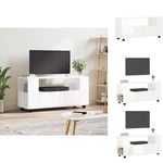TV-bänkar - Living TV-skåp vit högglans 102x34,5x43 cm konstruerat trä