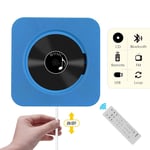 Cerobit Portable Wall Mounted CD Player Music Amplifier Audio Boombox with Remote Control Support BT/USB/FM Modes Blue UK Plug_color:blue_Plug type:uk plug