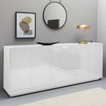 Web Furniture - Buffet de salon cuisine blanc 220cm Commode moderne Lonja