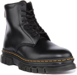 Dr Martens Rikard 8L Mens 8 Eyelet Leather Ankle Boots In Black Size UK 7 - 12