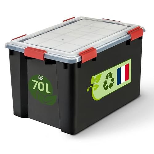 Boîte Hermétique Rectangulaire Noire Avec Couvercle Transparent - Lot