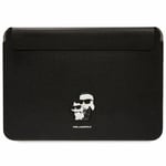 Karl Lagerfeld laptopfodral 14" Saffiano Karl & Choupette - Svart