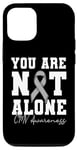 Coque pour iPhone 14 Pro You Are Not Alone CMV Awareness Wear Ruban argenté