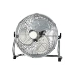 Crystals® Chrome Metal Floor Fan High Speed 3 Setting Adjustable Air Circulator Cooling (12" Metal Floor Fan)