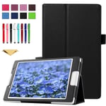 TianTa Case for Lenovo Tab M8 HD/Smart Tab M8, PU Leather Slim Folding Stand Cover Case with Auto Sleep/Wake for Lenovo Tab M8 HD TB-8505F TB-8505X / Smart Tab M8 TB-8505FS, Black