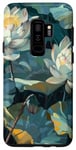 Coque pour Galaxy S9+ Style de peinture à l'huile de fleurs de lotus Art Design