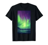 Minimalist Aurora borealis North lights Night T-Shirt