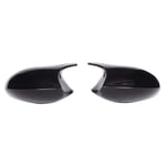 NCUIXZH 2 Pcs Carbon Fiber/ABS Side Rearview Mirror Cover Shell,For BMW 3 Series E90 E91 05-07 E92 E93 06-09 1 Series E81 E82 E87 E88-Bright Black