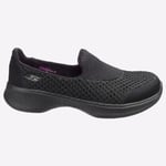 Skechers Go Walk 4 Kindle Junior Kids Casual Comfort Slip On Shoes Black