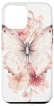 iPhone 15 Plus Neutral Pink Watercolor Boho Butterfly Case