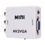 Jeffergarden Adaptateur Mini Composite AV vers VGA 480P, décodeur TV, convertisseur Audio-vidéo (blanc)