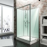 Schulte - Cabine de douche intégrale avec porte coulissante, verre 5 mm, cabine de douche complète Ibiza 90 x 160 cm, paroi latérale à droite,
