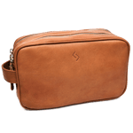 Njord Toilet Bag Getskinn Dubbelrum Cognac